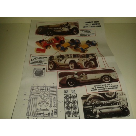 Super Kit Ferrari 166 C America 1949 - 1950 - 1952 ( 3 versioni - 3 Versions ) - Metal Kit 1:43